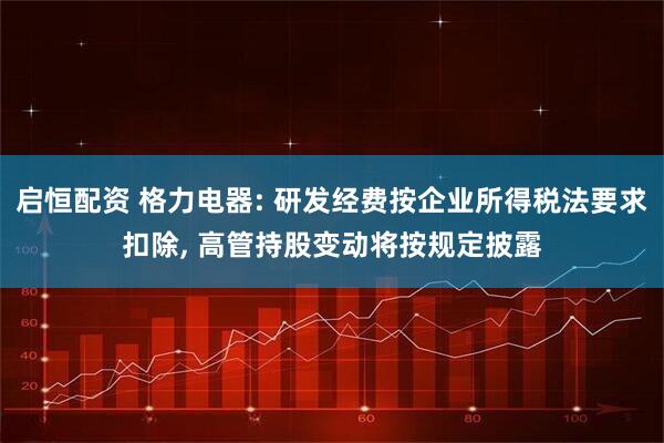 启恒配资 格力电器: 研发经费按企业所得税法要求扣除, 高管持股变动将按规定披露